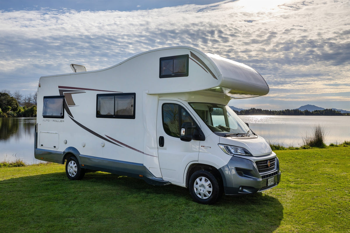 2017 Fiat Ducato Roller Team 2590C self-contained motorhome — exterior, lakeside